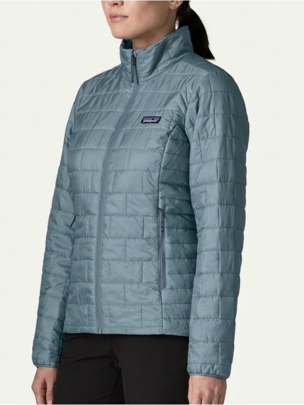 PATAGONIA Nano Puff Blue Sage PACKABLE Jacket WMS Medium Lightweight EXCELLENT